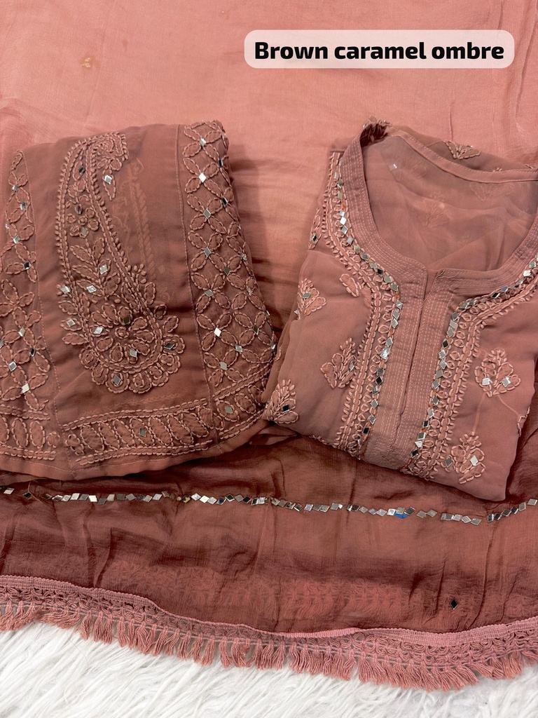Handwork Heavy Buti Jaal OMBRÉ Combo