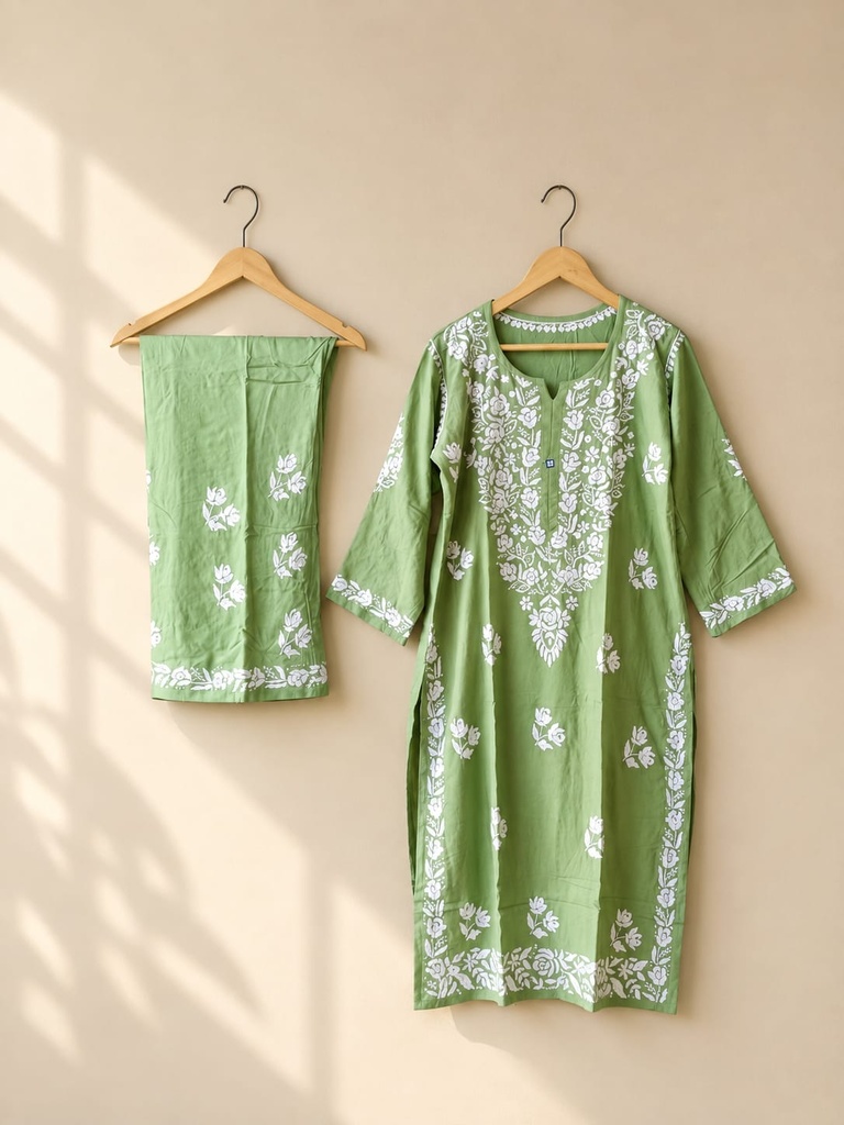 Sunhari Chikankari Kurti Set