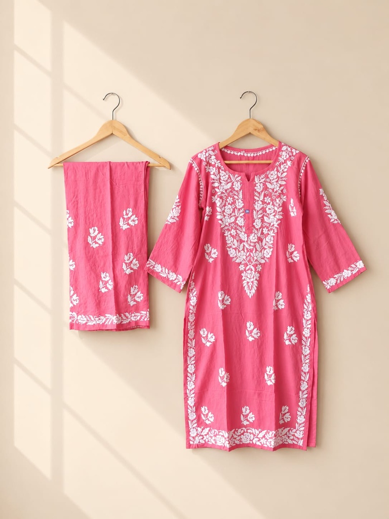 Sunhari Chikankari Kurti Set