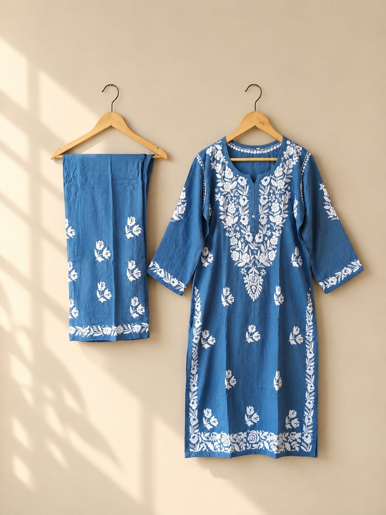 Sunhari Chikankari Kurti Set